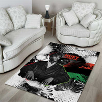 Huey P. Newton Area Rug Revolutionary Portrait - Panther Graphic Surrender to the Revolution Quote - Wonder Print Shop