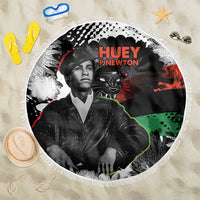 Huey P. Newton Beach Blanket Revolutionary Portrait - Panther Graphic Surrender to the Revolution Quote - Wonder Print Shop