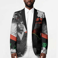 Huey P. Newton Blazer Revolutionary Portrait - Panther Graphic Surrender to the Revolution Quote - Wonder Print Shop