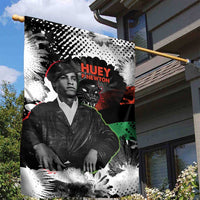 Huey P. Newton Garden Flag Revolutionary Portrait - Panther Graphic Surrender to the Revolution Quote - Wonder Print Shop