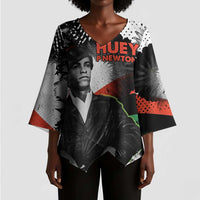 Huey P. Newton Kimono Sleeve Blouse Revolutionary Portrait - Panther Graphic Surrender to the Revolution Quote - Wonder Print Shop