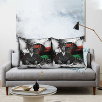 Huey P. Newton Pillow Cover Revolutionary Portrait - Panther Graphic Surrender to the Revolution Quote - Wonder Print Shop