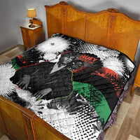 Huey P. Newton Quilt Revolutionary Portrait - Panther Graphic Surrender to the Revolution Quote - Wonder Print Shop