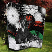 Huey P. Newton Quilt Revolutionary Portrait - Panther Graphic Surrender to the Revolution Quote - Wonder Print Shop