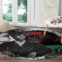Huey P. Newton Round Carpet Revolutionary Portrait - Panther Graphic Surrender to the Revolution Quote - Wonder Print Shop