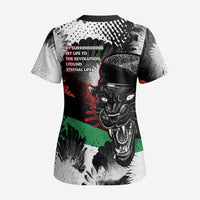 Huey P. Newton Scrub Top Revolutionary Portrait - Panther Graphic Surrender to the Revolution Quote - Wonder Print Shop