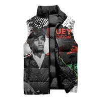 Huey P. Newton Sleeveless Puffer Jacket Revolutionary Portrait - Panther Graphic Surrender to the Revolution Quote - Wonder Print Shop