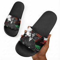 Huey P. Newton Slide Sandals Revolutionary Portrait - Panther Graphic Surrender to the Revolution Quote - Wonder Print Shop