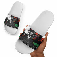 Huey P. Newton Slide Sandals Revolutionary Portrait - Panther Graphic Surrender to the Revolution Quote - Wonder Print Shop