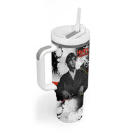 Huey P. Newton Tumbler With Handle Revolutionary Portrait - Panther Graphic Surrender to the Revolution Quote - Wonder Print Shop