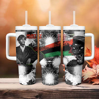 Huey P. Newton Tumbler With Handle Revolutionary Portrait - Panther Graphic Surrender to the Revolution Quote - Wonder Print Shop