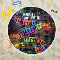 100% Human Beach Blanket Born to Be Authentic
