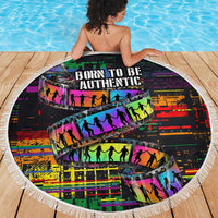 100% Human Beach Blanket Born to Be Authentic