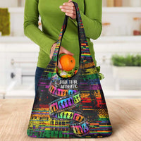 100% Human Grocery Bag Born to Be Authentic