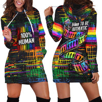 100% Human Hoodie Dress Born to Be Authentic
