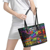100% Human Leather Tote Bag Born to Be Authentic