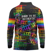 100% Human Long Sleeve Polo Shirt Born to Be Authentic