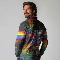100% Human Long Sleeve Polo Shirt Born to Be Authentic
