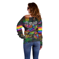 100% Human Off Shoulder Sweater Born to Be Authentic