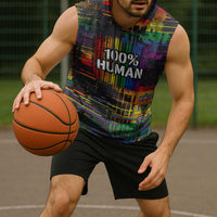 100% Human Sleeveless Hoodie Born to Be Authentic