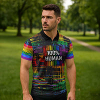 100% Human Zipper Polo Shirt Born to Be Authentic