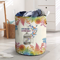 Love Blooms in Every Color Laundry Basket Nature Rainbow of Freedom