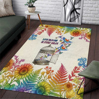 Love Blooms in Every Color Area Rug Nature Rainbow of Freedom