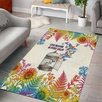 Love Blooms in Every Color Area Rug Nature Rainbow of Freedom