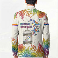 Love Blooms in Every Color Blazer Nature Rainbow of Freedom