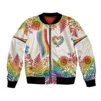Love Blooms in Every Color Bomber Jacket Nature Rainbow of Freedom