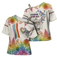 Love Blooms in Every Color Cross Shoulder Shirt Nature Rainbow of Freedom
