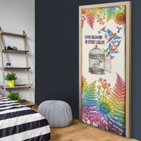 Love Blooms in Every Color Door Cover Nature Rainbow of Freedom
