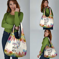 Love Blooms in Every Color Grocery Bag Nature Rainbow of Freedom