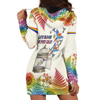 Love Blooms in Every Color Hoodie Dress Nature Rainbow of Freedom
