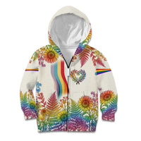 Love Blooms in Every Color Kid Hoodie Nature Rainbow of Freedom