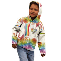 Love Blooms in Every Color Kid Hoodie Nature Rainbow of Freedom