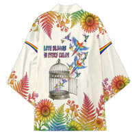 Love Blooms in Every Color Kimono Nature Rainbow of Freedom
