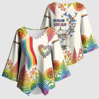 Love Blooms in Every Color Kimono Sleeve Blouse Nature Rainbow of Freedom