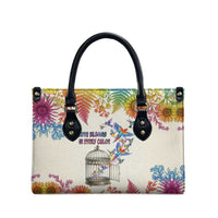 Love Blooms in Every Color Leather Bag Nature Rainbow of Freedom