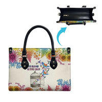 Love Blooms in Every Color Leather Bag Nature Rainbow of Freedom