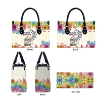 Love Blooms in Every Color Leather Bag Nature Rainbow of Freedom