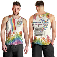 Love Blooms in Every Color Men Tank Top Nature Rainbow of Freedom