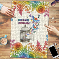 Love Blooms in Every Color Puzzle Nature Rainbow of Freedom