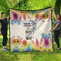 Love Blooms in Every Color Quilt Nature Rainbow of Freedom