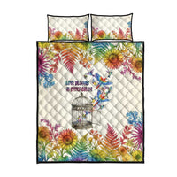 Love Blooms in Every Color Quilt Bed Set Nature Rainbow of Freedom