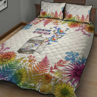 Love Blooms in Every Color Quilt Bed Set Nature Rainbow of Freedom