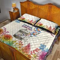Love Blooms in Every Color Quilt Bed Set Nature Rainbow of Freedom