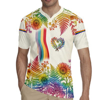 Love Blooms in Every Color Rugby Jersey Nature Rainbow of Freedom