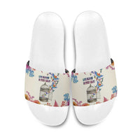 Love Blooms in Every Color Slide Sandals Nature Rainbow of Freedom