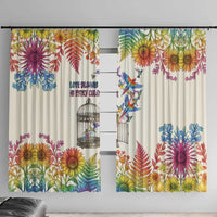 Love Blooms in Every Color Window Curtain Nature Rainbow of Freedom
